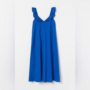 H&M Ruffle Trimmed Blue Maxi Dress Size XS